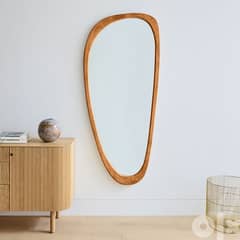 Mid century - wood wall mirror 0