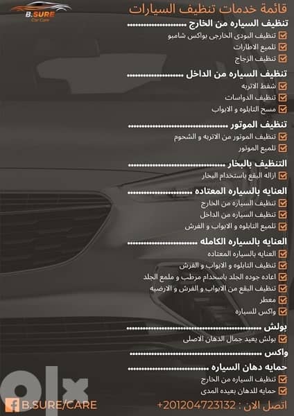 B. Sure car care and cleaning services خدمه غسيل سيارات متنقل 1