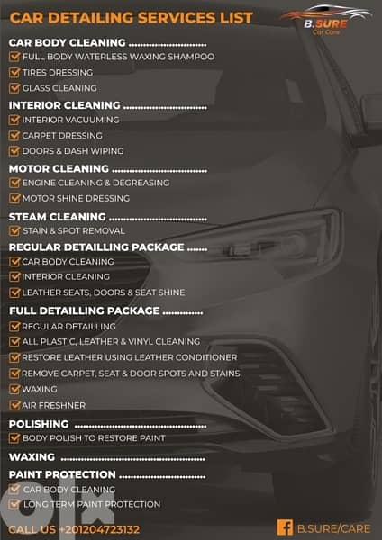 B. Sure car care and cleaning services خدمه غسيل سيارات متنقل 2