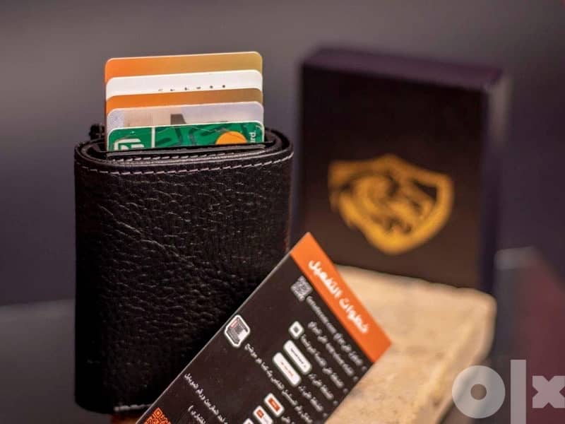 محفظه رجالي جلد طبيعي RFID لحماية بطاقات الفيزا من السرقة 5