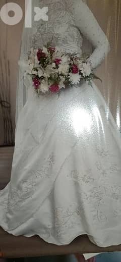 فستان ستان زفاف مميز وراقي 0