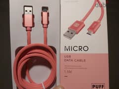 Cables micro USB pink Recci 
 كابل ميكرو يو اس بي السريع البمبي 0