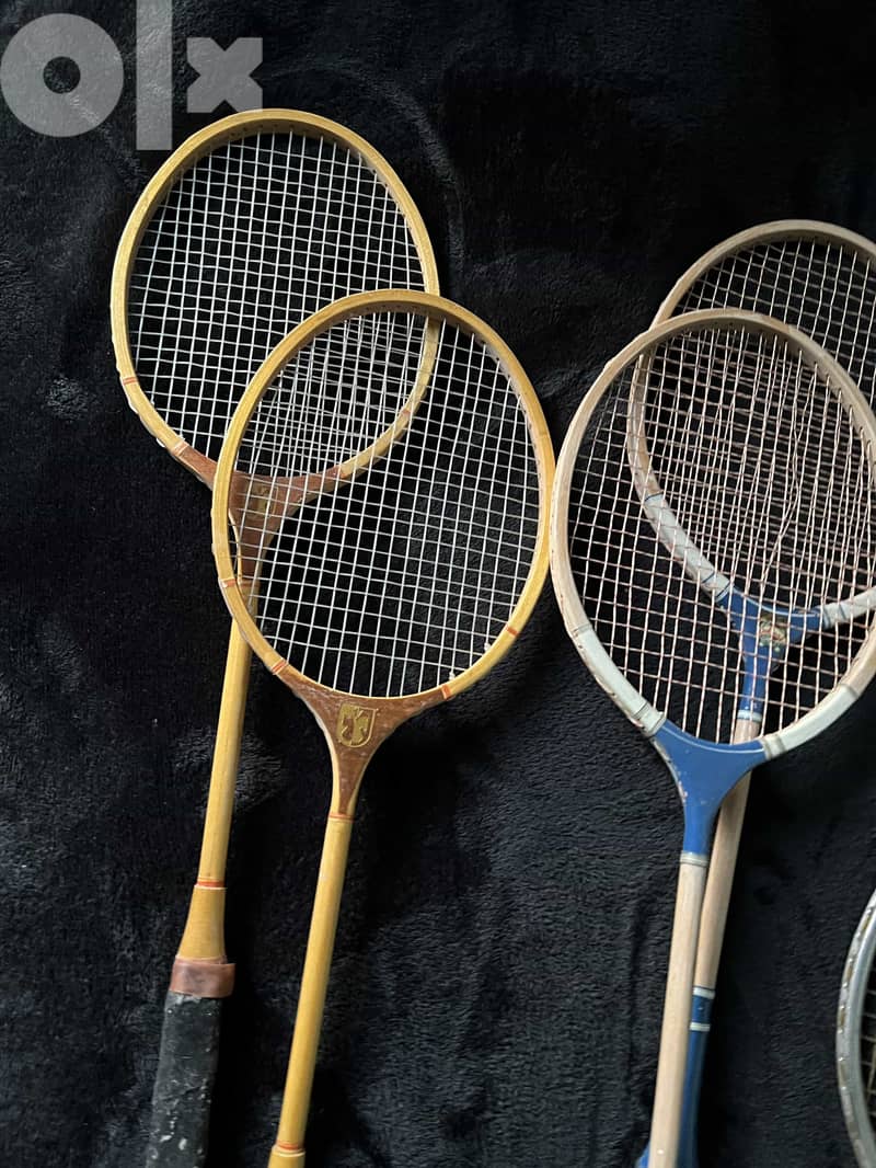 4 Badminton & 2 Tennis Used Rackets 1