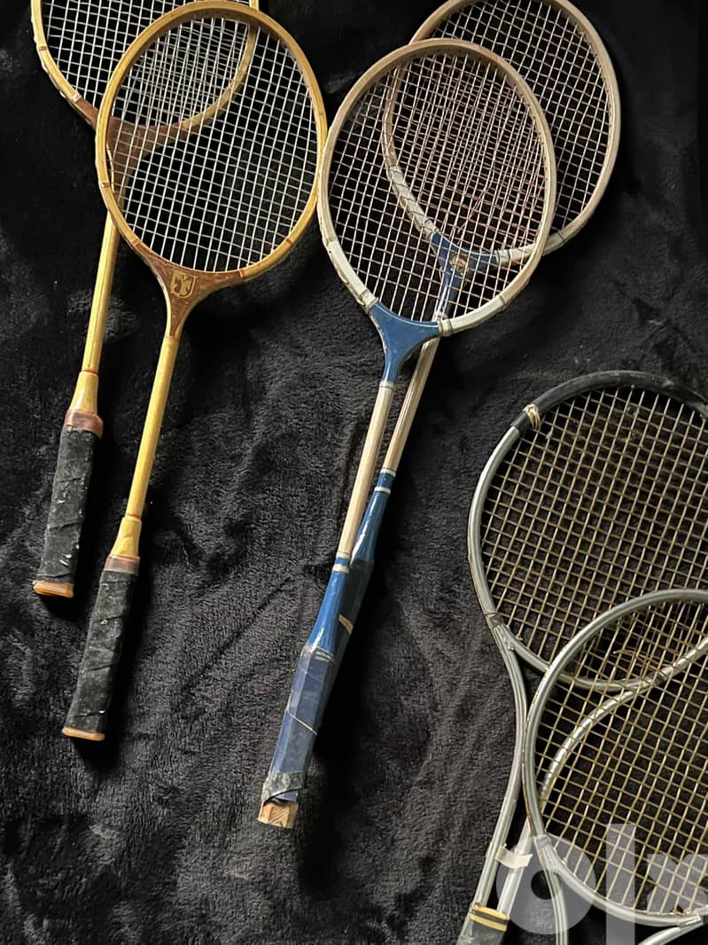 4 Badminton & 2 Tennis Used Rackets 2