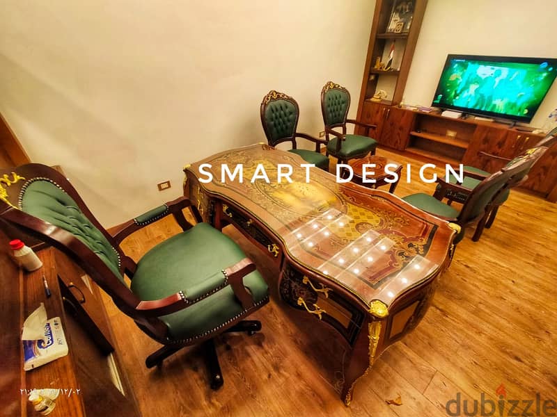 غرفة مكتب كلاسيك وزاري فخم من تسليمات smart design للأثاث المكتبي 2