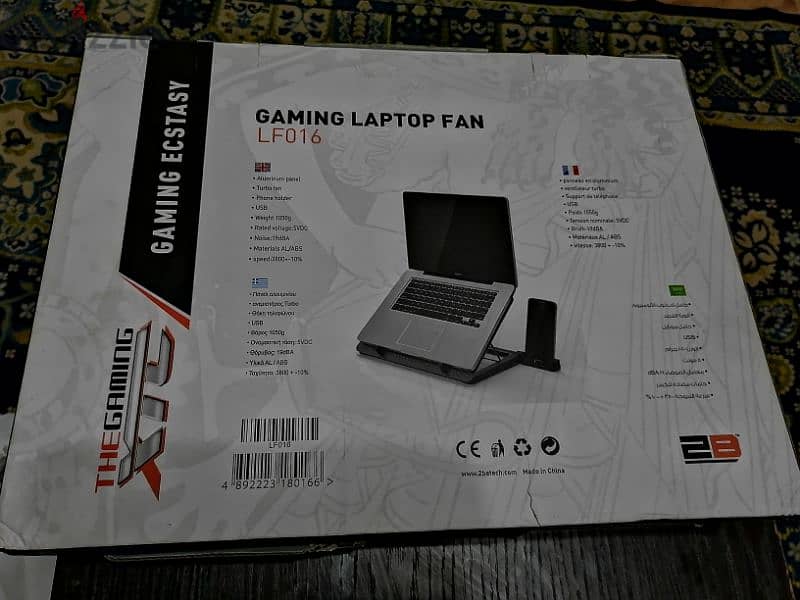 2B LF016 Gaming Laptop Fan 5 Fans with Led Metal Fan - Black 1