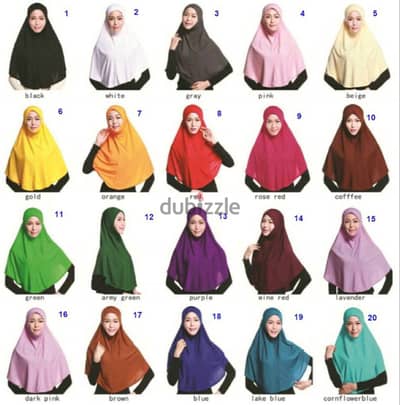 hijab 80 cm, one piece,