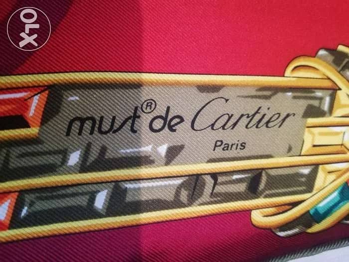 Foulard Must De Cartier سكارف حرير فرنسي جديد 1