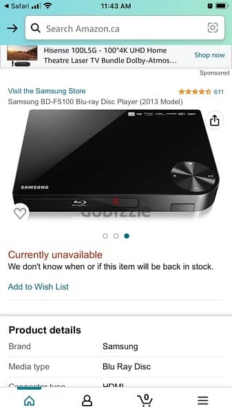 blu ray disc player Samsung BD F5100 8