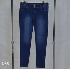 Double Buttoned Dark Blue Jeans 0