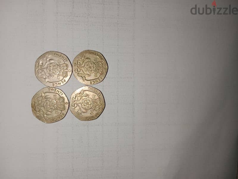 4 coins 20 cent queen elithapeth 2 1982 1988 1987 1990 1
