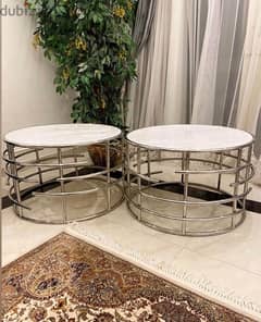 stainless steel 304 tables with marble top 0