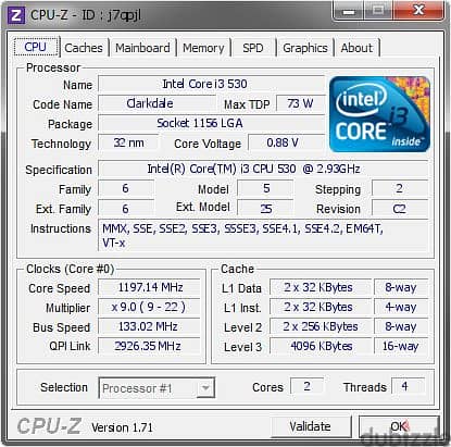Core™ i3-530 Processor جيل أول بالعلبة والفانة 3
