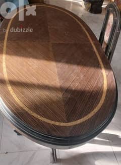 ترابيزة سفرة بيضاوي خشب زان بدون كراسي مقاس متر في 190 سم
