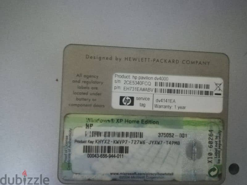 لاب توب hp pavilion dv 4000 2