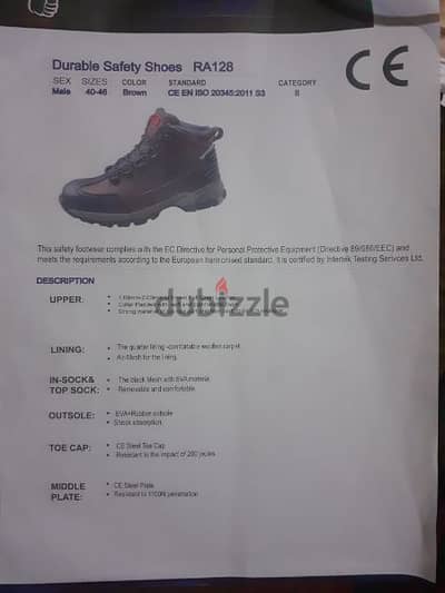 Durable Safety Shoes  RA 128 0