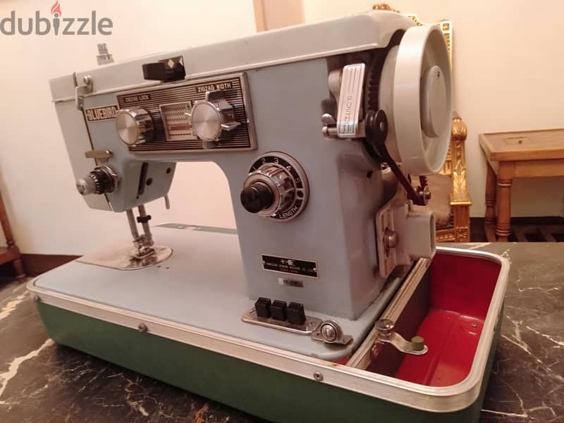 ماكينة خياطة ياباني أصلي من السبعينيات ماركة BlueBird لم تستخدم Japan 1