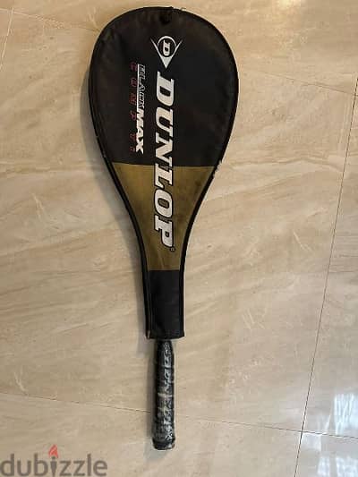 Dunlop black max comp ti squash racket with cover gold/black 200 g