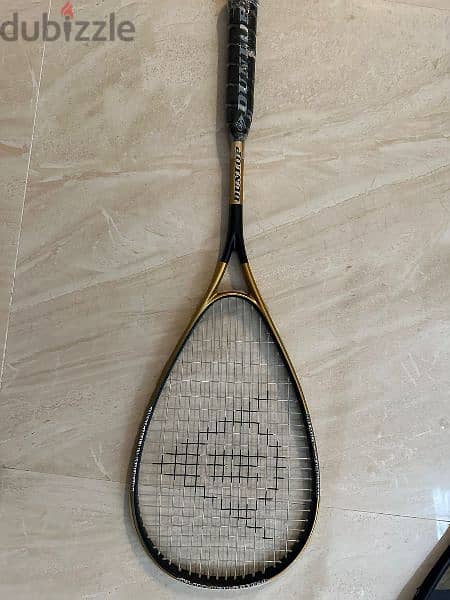 Dunlop black max comp ti squash racket with cover gold/black 200 g 2