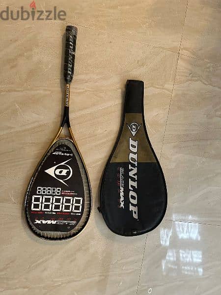 Dunlop black max comp ti squash racket with cover gold/black 200 g 5