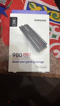 SAMSUNG 980 PRO SSD with Heatsink 2TB PCIe Gen 4 NVMe M. 2 0