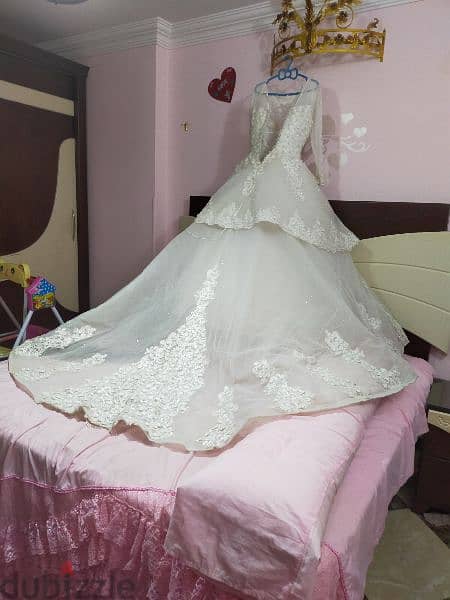 فستان زفاف جوميه بالطرحه استعمال شخصي ساعتين 1