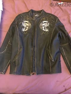afflication brand like new 100% leather bikers jacket handmade