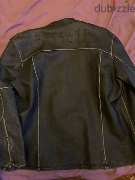 afflication brand like new 100% leather bikers jacket handmade 4