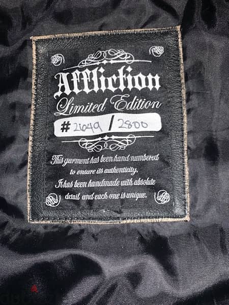 afflication brand like new 100% leather bikers jacket handmade 5