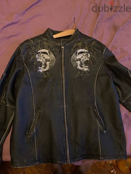 afflication brand like new 100% leather bikers jacket handmade 12