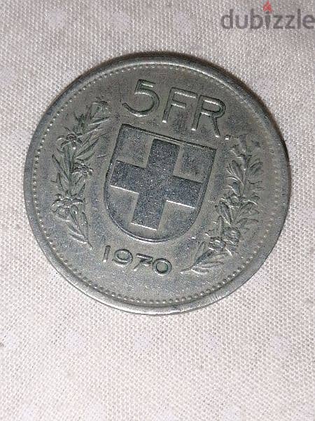 5 fr سويسري سنة 1970 1