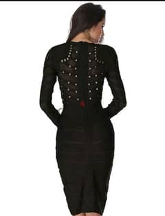 shein black dress  size small stretch  فستان اسود