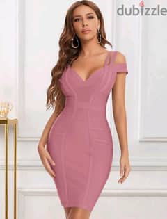 dusty pink dress shein size small فستان بينك مطفى مقاس سمول