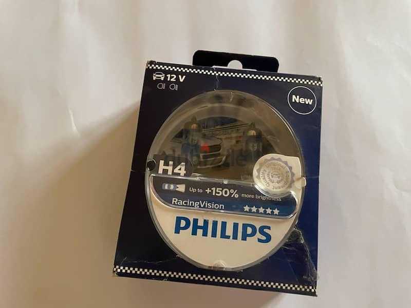 H4 لمبات  philips Racing vision upto +150% 1