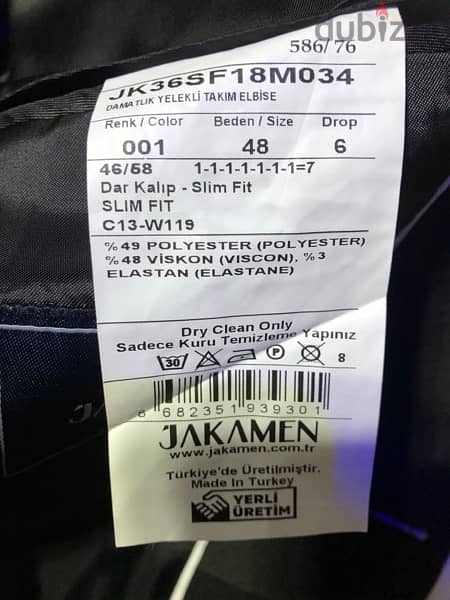 A black suit, size 46&48. JAKAMEN Brand 1