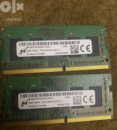 ‏Ram Laptop 2 x 4 GB DDR4 3200