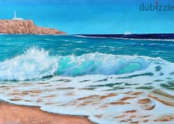 Sharm el sheikh sea view oil painting