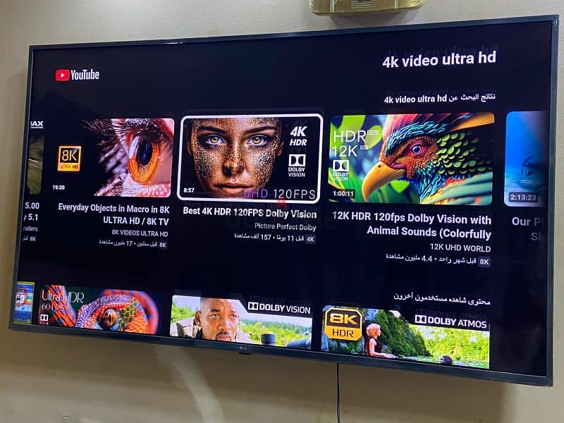 بحاله الزيروو ل جى49اسمارت رسيفر داخلى4k-UHD-IPS بلكارتونه بملحقاتها 14