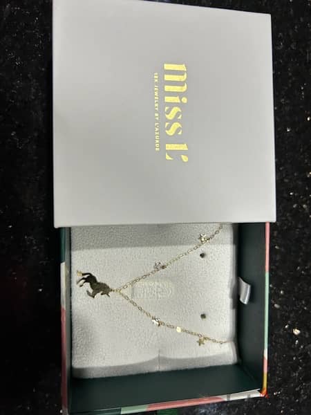 Miss L Unicorn Gold Necklace Lazurde 18k 1