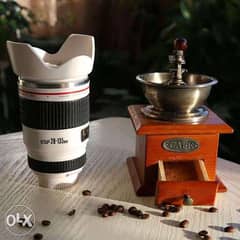 مج عدسة كاميرا كانون 450ملي - Generic Coffee Mug Lens With Steel Coffe 0