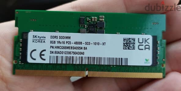 قطعتين ram laptop  ddr5 8g  4800b