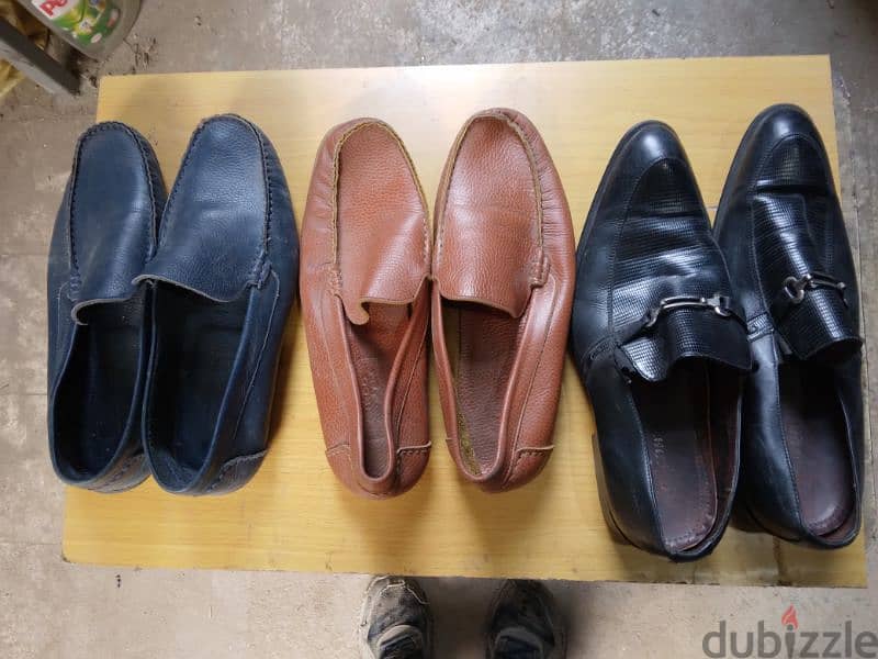 عدد ٤ حذاء رجالي جلد طبيعي مقاس ٤٥ الواحد ٢٠٠ج 0