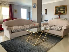 sofa set with steel table