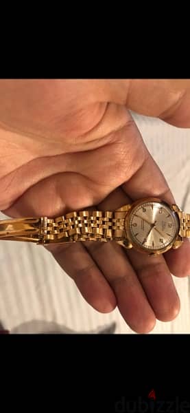 Tell Swiss made pure gold watch 18 kt and genuine gold Rolex wrap 5