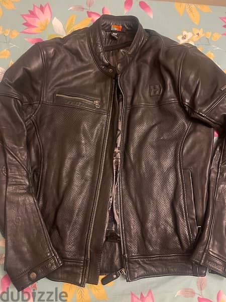 Hevik leather motorcycle armed jacket 4