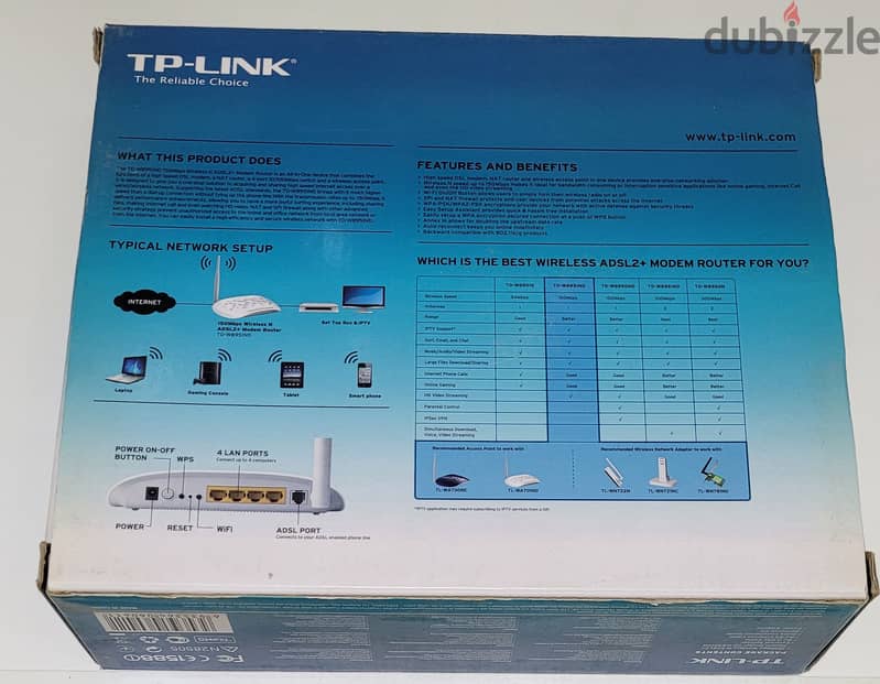 TP-Link 150 Mbps Wireless N ADSL2 Modem Router - TD-W8951ND 1