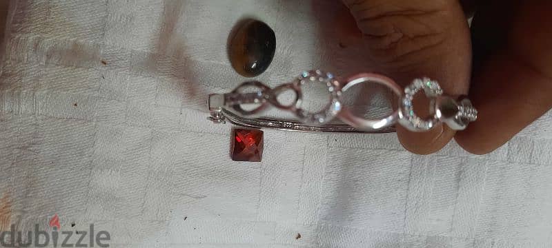 Brecelet Silver 925 With Tow Real Stones 7
