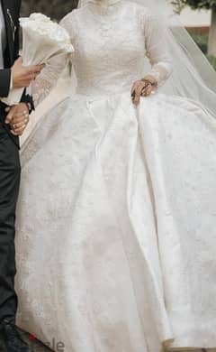 فستان زفاف ابيض كريستال 0