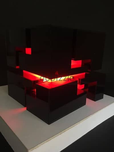 LED cube, red light