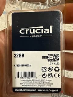 Crucial RAM  32GB DDR4 3200MHz  Laptop Memory 0